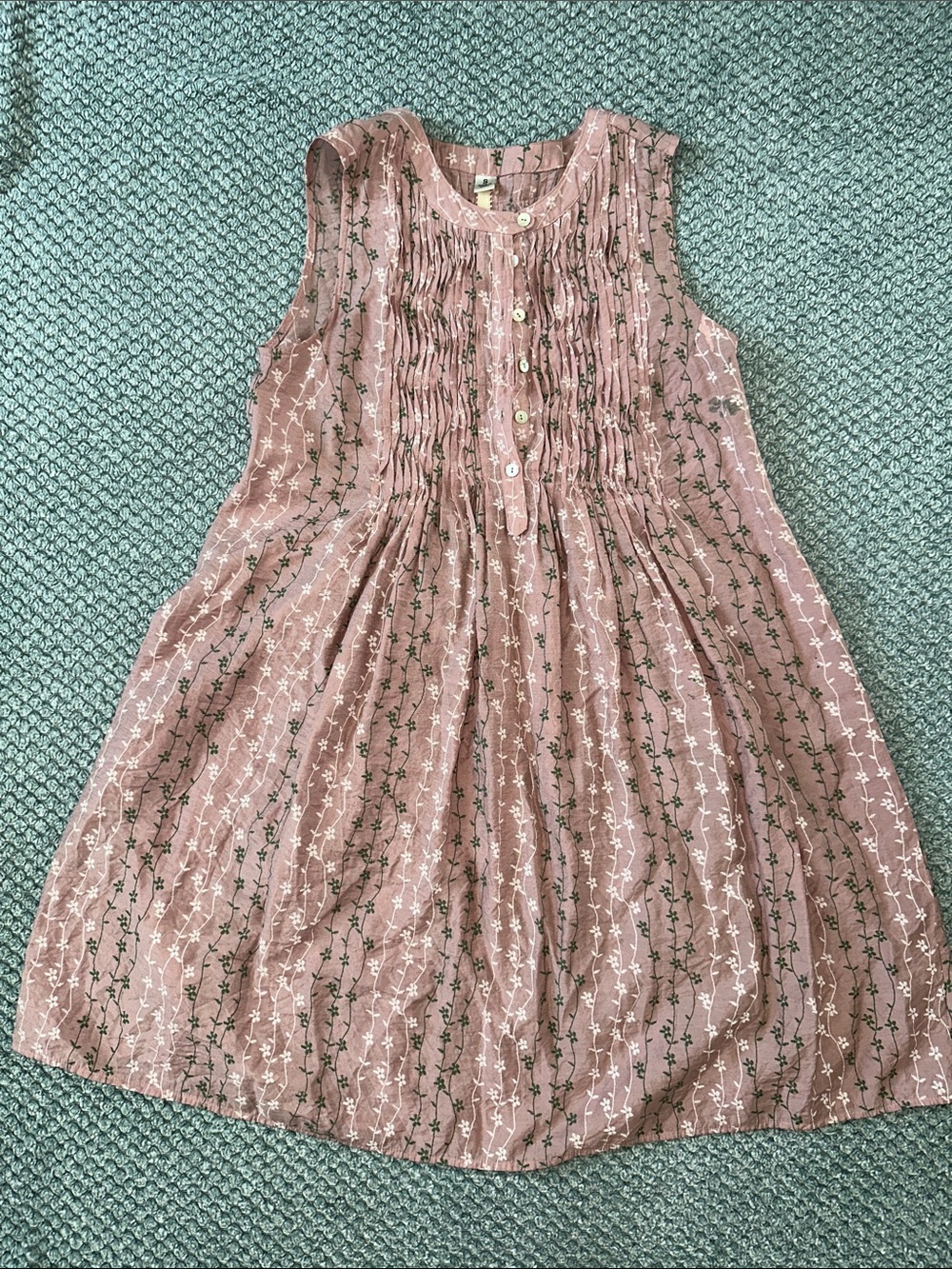 Dusty Rose Floral Sleeveless Dress